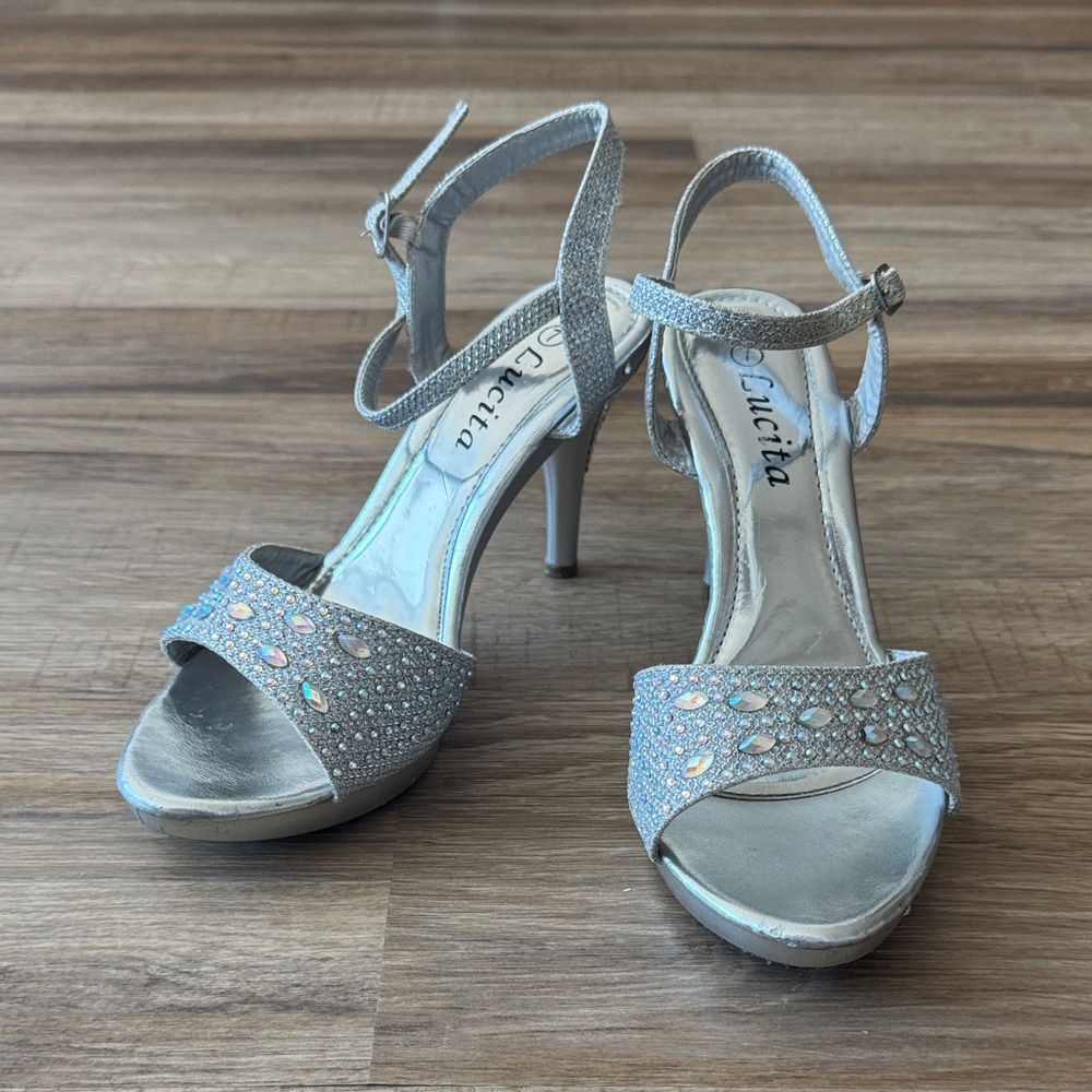 Dazzling Silver Heeled Sandals
